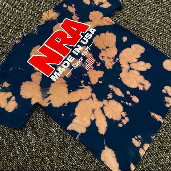 Vintage 2000s Nation Rifle Association NRA USA Bleach Tiedye Tshirt Size Large - Picture 5 of 7